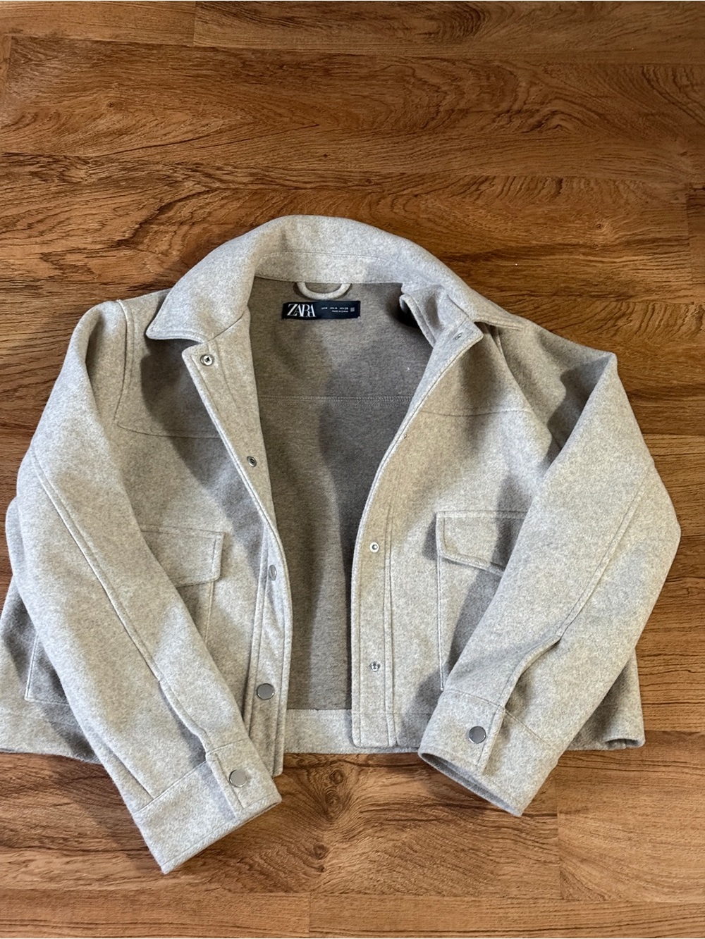 Zara Light Beige-Gray Wool-Blend Jacket